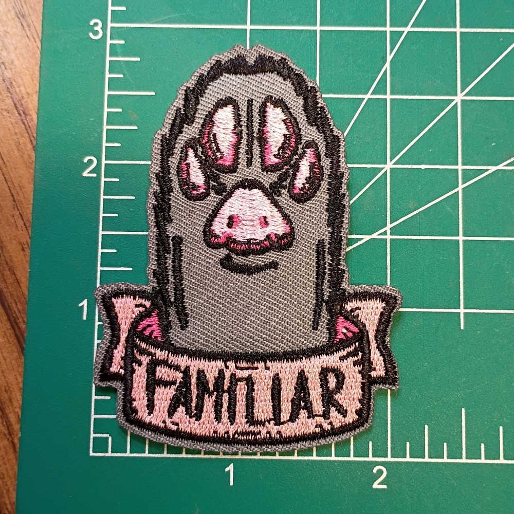 2/$10 Cat Paw Gray and Pink Familiar Patch